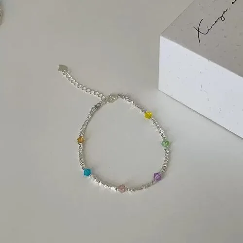 925 Chip Silver Rainbow Bracelet