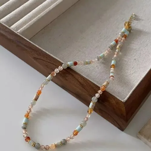 Light Blue Natural Stone Necklace