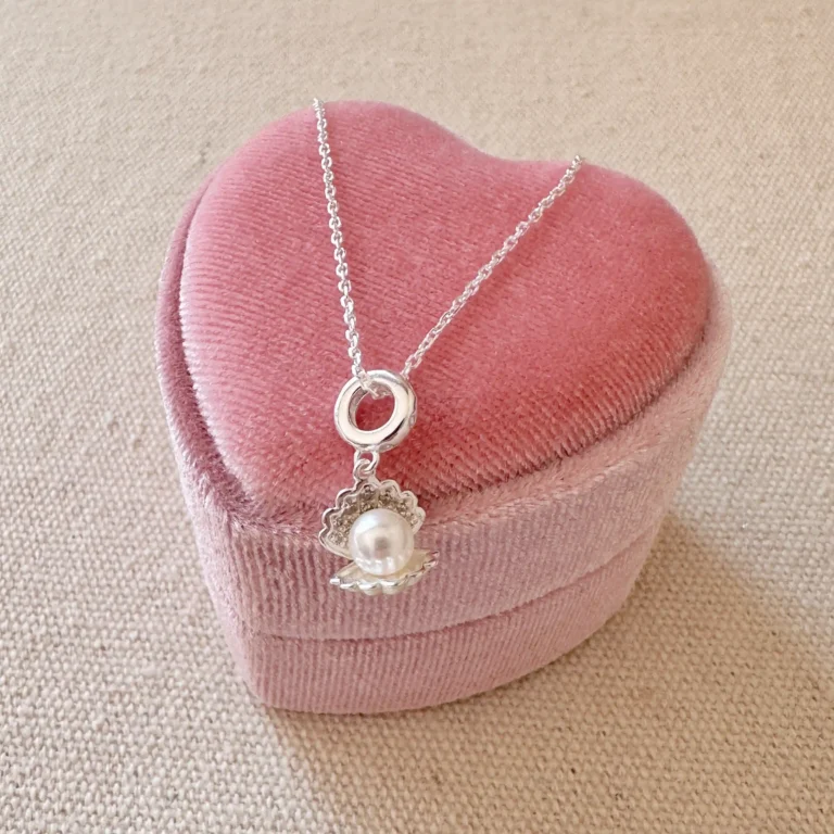 925 Sterling Silver Beach Shell Pearl Necklace photo review