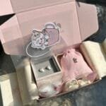 Starburst Zirconia Matte Heart Stud Earrings photo review