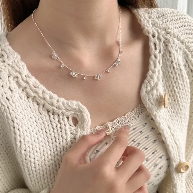 S925 Sterling Silver Drops Round Zirconia Necklace photo review