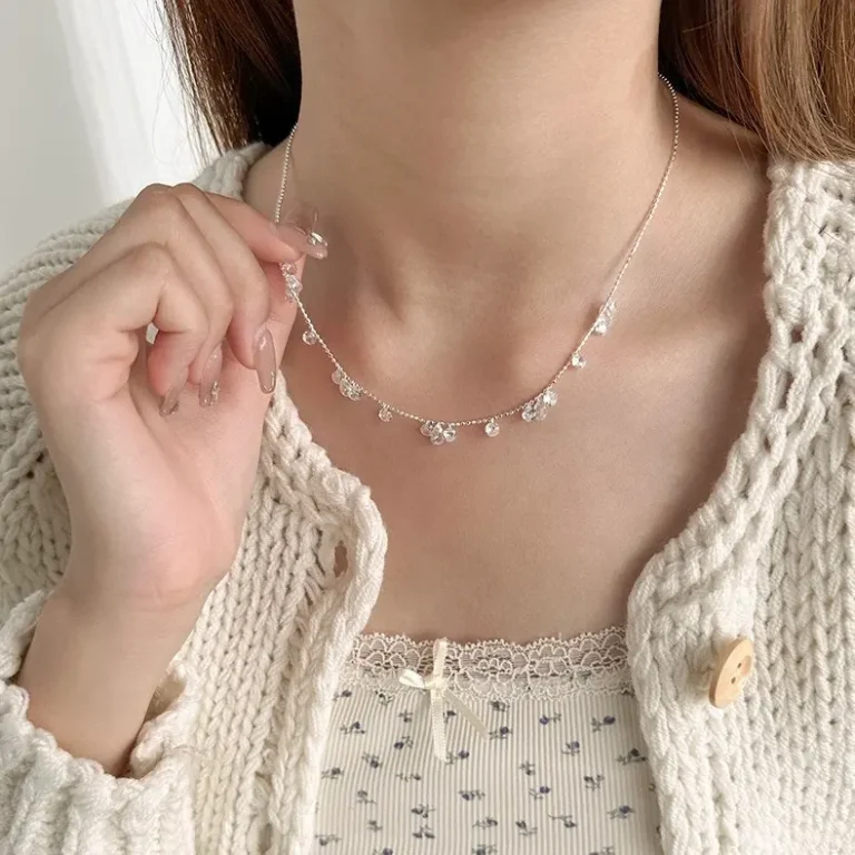 S925 Sterling Silver Drops Round Zirconia Necklace photo review