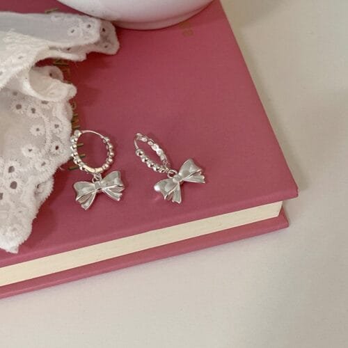 925 Silver Bow Earrings