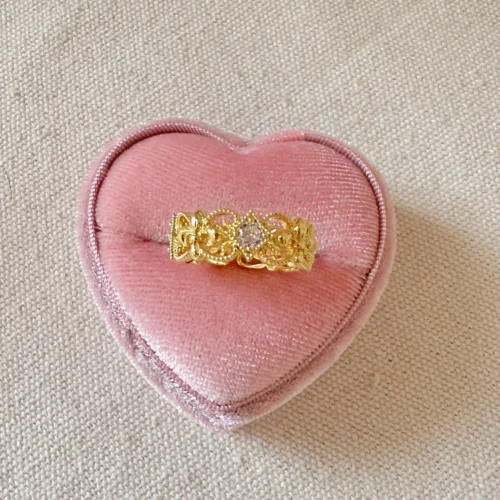 Vintage Brushed Iris Wide Ring