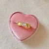 Brushed Zirconia Gold Split Ring