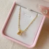 Brushed Full Star Zirconia Pendant Necklace – Elegant Gold Jewelry