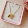 Gold-Plated Square Plaque Pendant Necklace - Elegant Jewelry