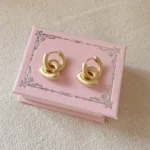 Matte Gold Detachable Heart Earrings
