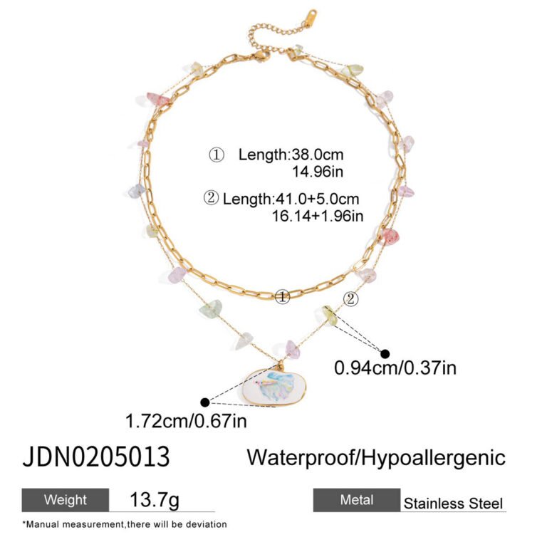 Rainbow Natural Stone Double-Strand Necklace photo review