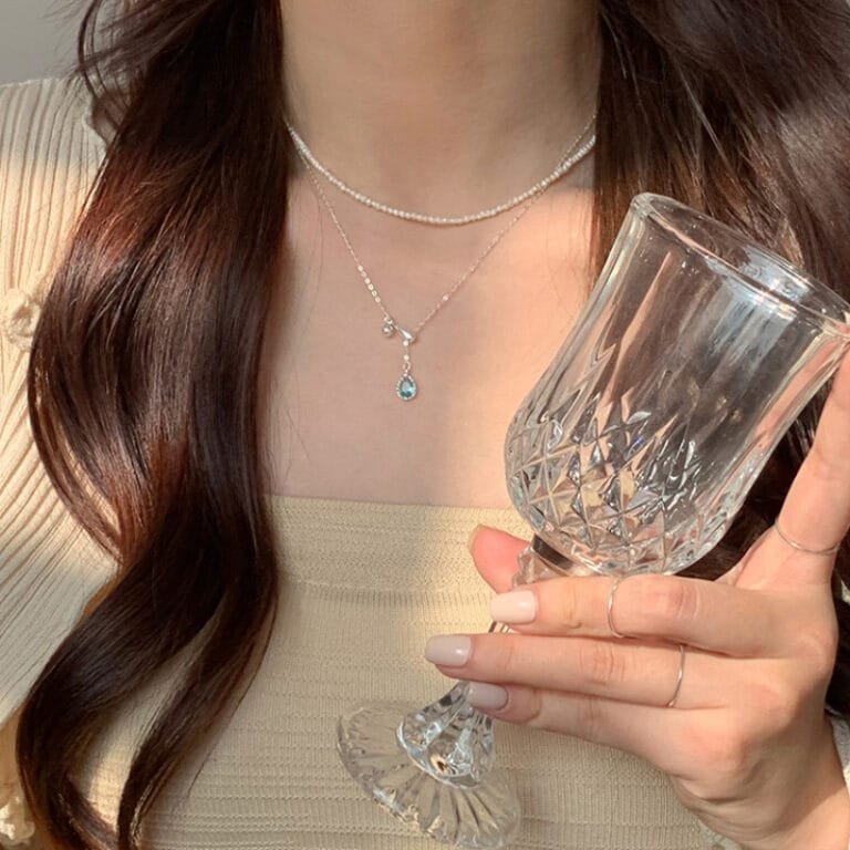 Sky Blue Teardrop Tassel Necklace photo review