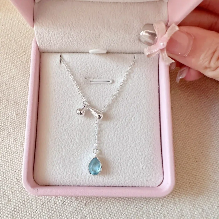 Sky Blue Teardrop Tassel Necklace photo review