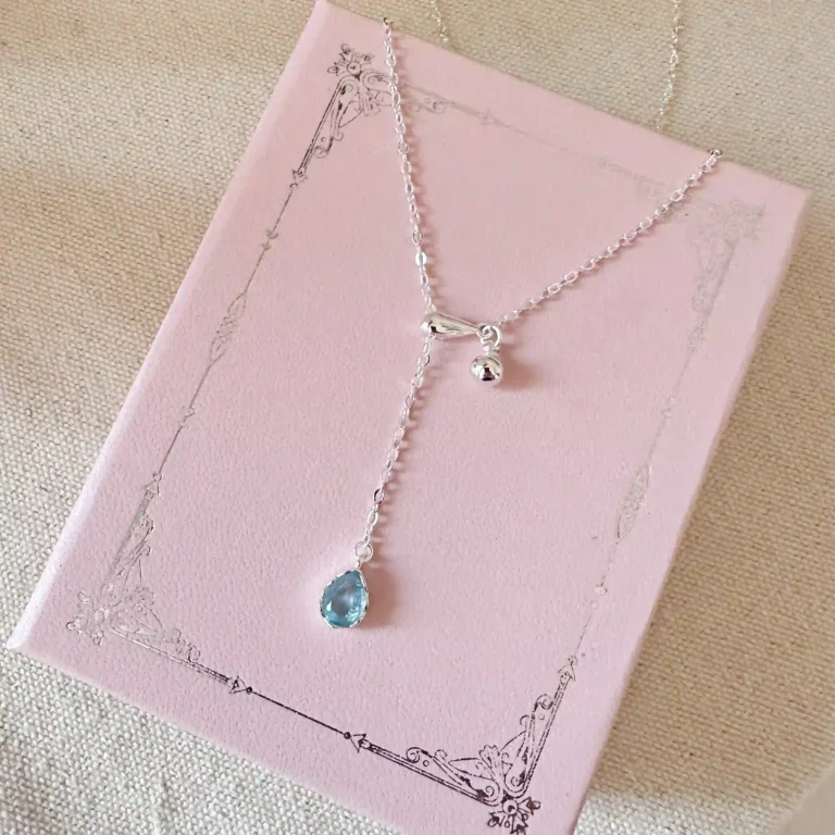 Sky Blue Teardrop Tassel Necklace photo review