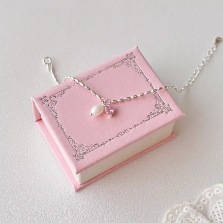 925 Sterling Silver Heart-Shaped Zirconia Pearl Pendant Necklace photo review