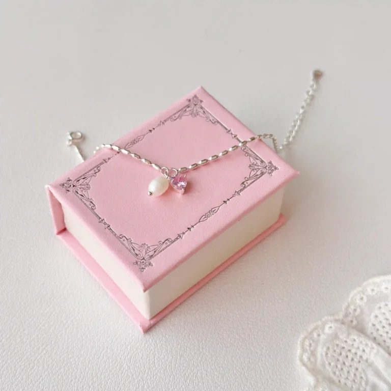 925 Sterling Silver Heart-Shaped Zirconia Pearl Pendant Necklace photo review