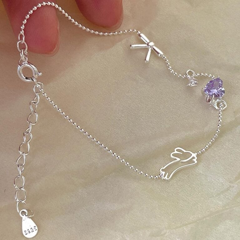 925 Sterling Silver Adorable Rabbit Bow Bracelet photo review