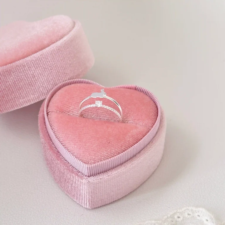 925 Sterling Silver Rabbit Zirconia Two-Piece Ring Set photo review